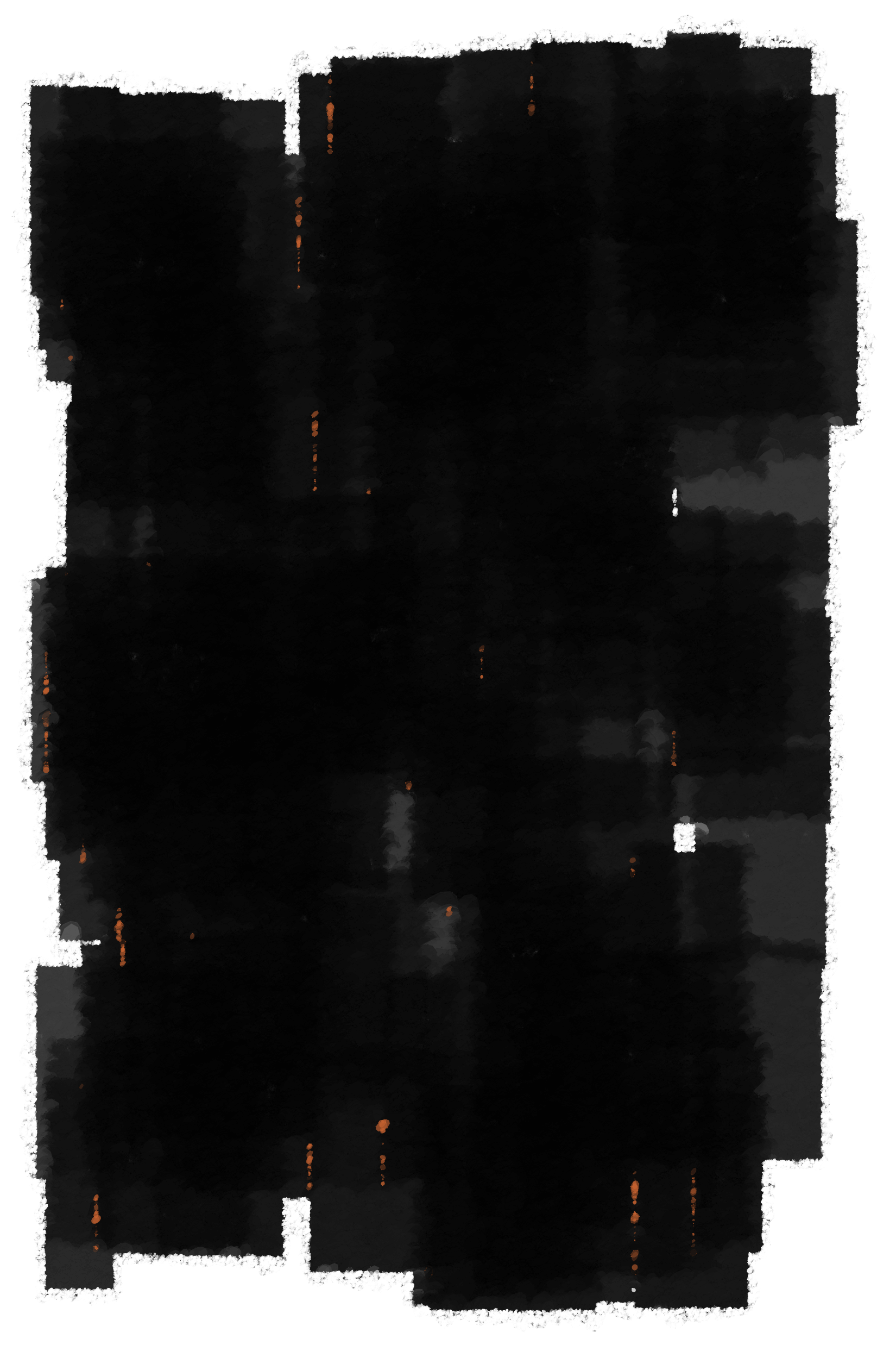 Generative Abstract Painting Black and Orange
