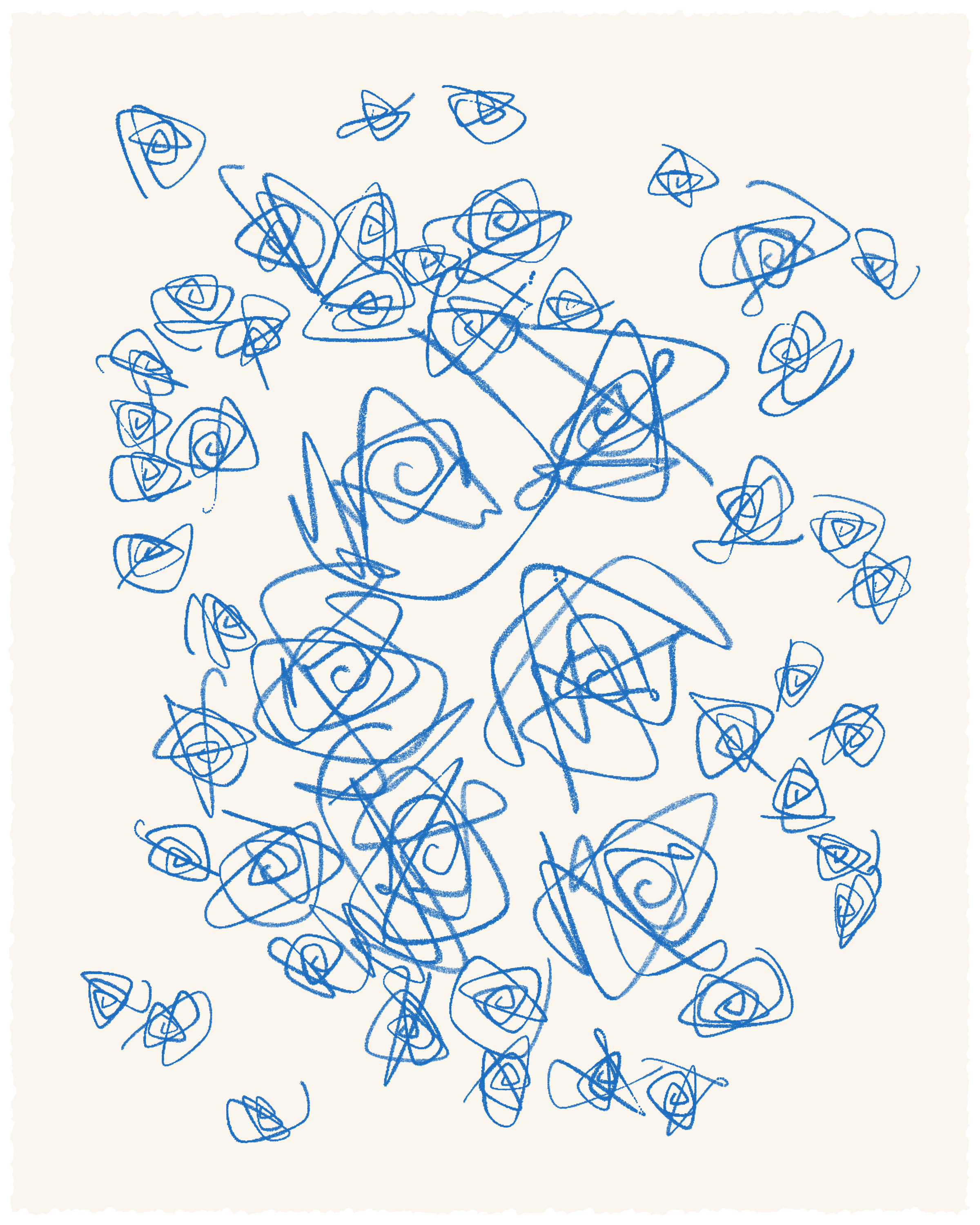 Blue Roses Generative Art by Sarah Ridgley